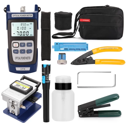 Kit FTTH 13 en 1 — photomètre + cliveuse + outillage