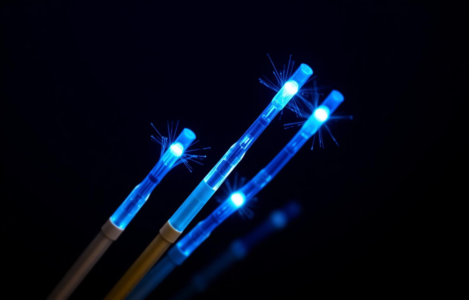 Câbles fibre optique illuminés